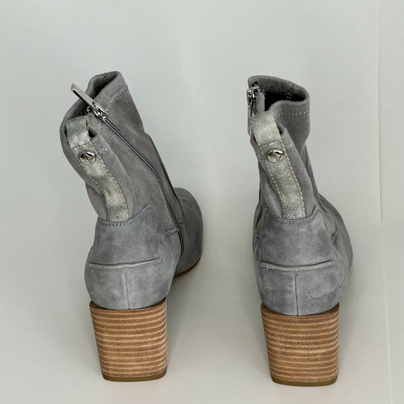 NIB! Donald Pliner Abbie kid suede booties, stone, size 7.5 - Picture 3 of 8